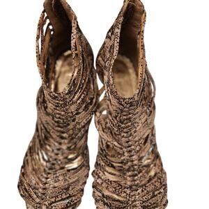 Rampage Stylish Wedge Shoes Women's 11 Tan and Black Snakeskin NWOT